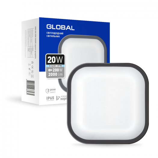 Купити Світильник світлодіодний GLOBAL 1-GBH-08-2050-S 20W 5000K 396,00 грн