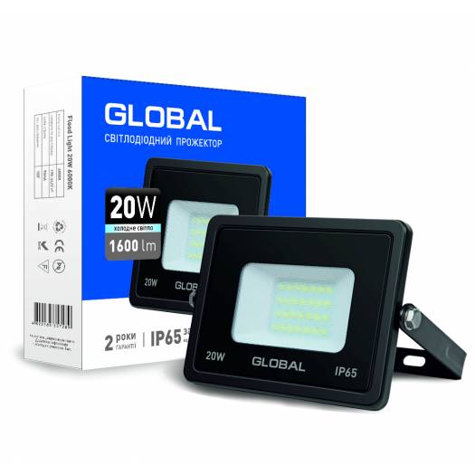 Прожектор светодиодный GLOBAL 20W холодный свет (1-GBL-02-LFL-2060) 000122309