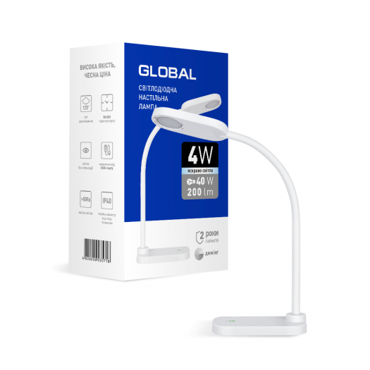 Настольная лампа GLOBAL 1-GDL-02-0441-WT 4W 4100K (1-GDL-02-0441-WT) 000118945