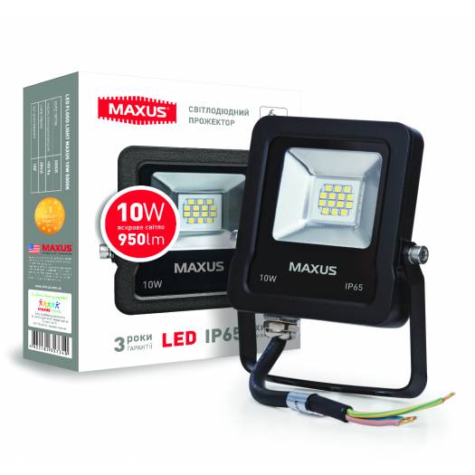 Светодиодный прожектор MAXUS 10W, 5000K 000122313