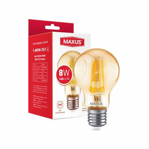 Лампа светодиодная A60 FM 8W 2700K 220V E27 Golden (1-MFM-761) 000118927