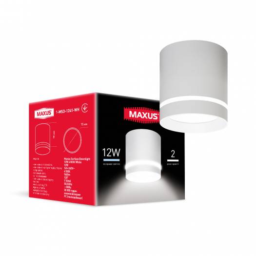 Світильник світлодіодний Maxus Surface Downlight 12W 4100K White 000118992