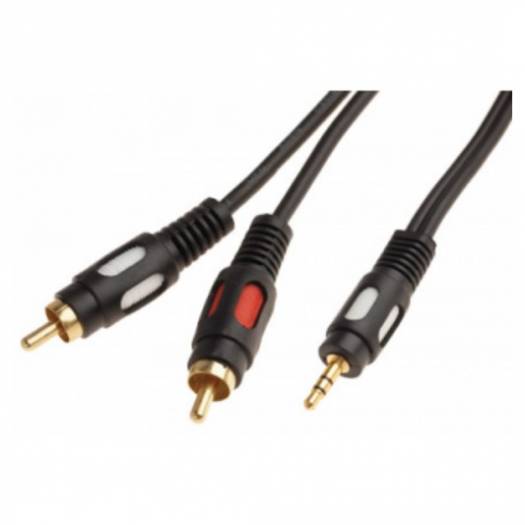 Шнур 3,5 Stereo Plug - 2RCA Plug 1,5м (GOLD), REXANT (Арт. 17-4232) 000052332