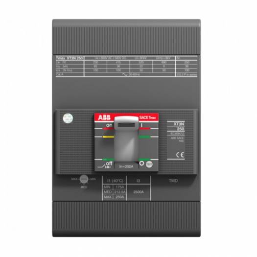 Корпусный автоматический выключатель серии Tmax XT3N 250 TMD 200-2000 3p F F 36kA (Арт. 1SDA068058R1) 000068615