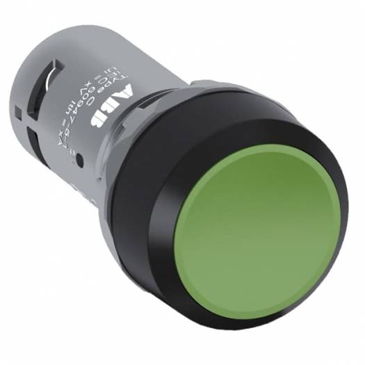 CP1-10G-01 Кнопка прихована 1НЗ, без фікс., чорне пласт. кільце, зелена 000072688