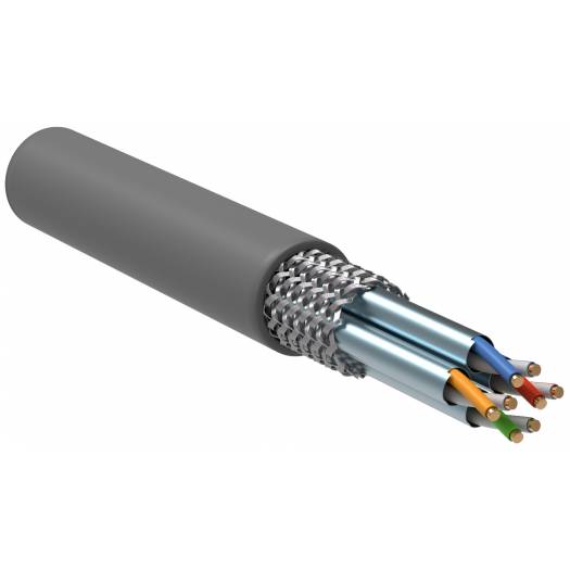 ITK кабель зв'язку вита пара S/FTP, кат.6A 4x2х23(0,57мм)AWG solid, PVC, 305м, сірий 000048021