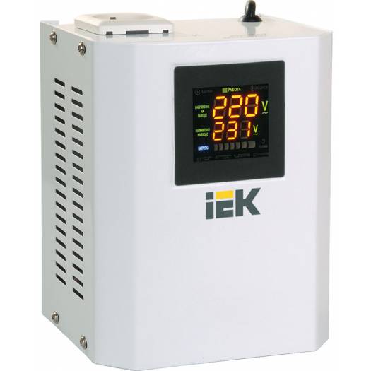 Стабилизатор напряжения Boiler 0,5 кВА, релейный, настенный, IEK (Арт. IVS24-1-00500) 000029506