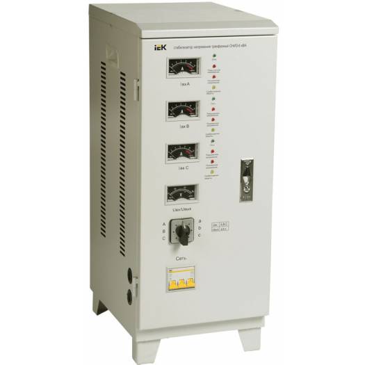 Стабилизатор напряжения СНИ3- 6 кВА, электромеханический, трехфазный, IEK (Арт. IVS10-3-06000) 000029555