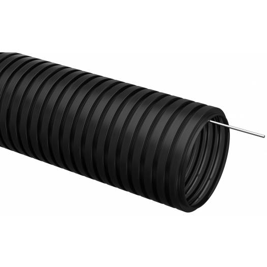 Труба гофрированная ПНД d20 с зондом (100 м), IEK, черная (Арт. CTG20-20-K02-100-1) 000030780