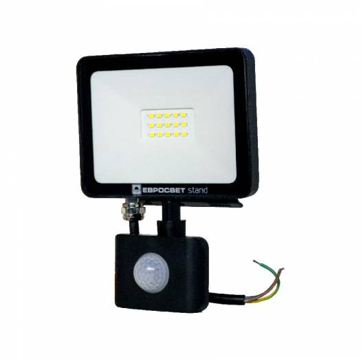 Прожектор світлодіодний ЕВРОСВЕТ 20Вт з датчиком руху EV-20-504 STAND-XL 6400К 1600Лм 000047118