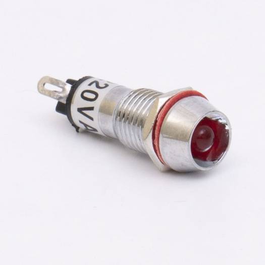Світлодіодний індикатор металевий AD22C-10 220v AС, червоний 000144084
