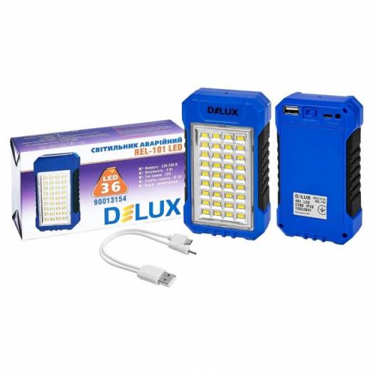 Фонарь светодиодный Delux REL-101 36LED 4W (с USB Зарядкой) 000039671