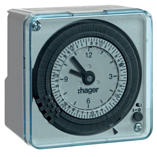 Таймер аналоговый недельный Hager 16А, 1 переключаемый контакт, запас хода 200 часов (Арт. EH771) 000024721