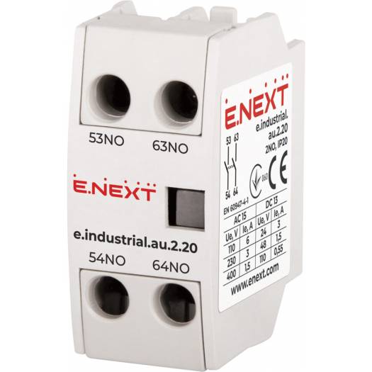 Дополнительный контакт E.Next e.industrial.au.2.20, 2no (Арт. i0140002) 000016812