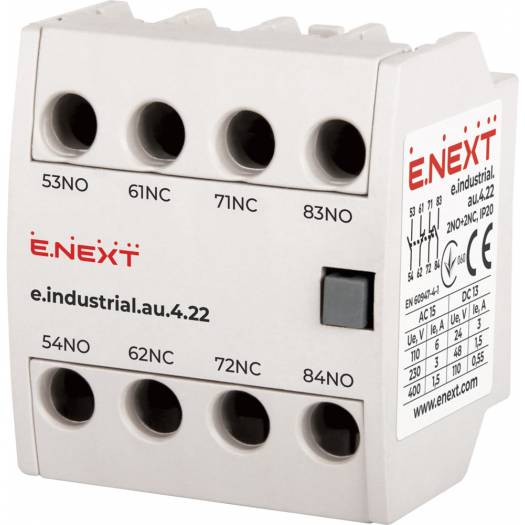 Дополнительный контакт E.Next e.industrial.au.4.22, 2no+2nc (Арт. i0140007) 000004330