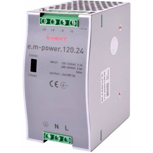 Блок живлення на DIN-рейку e.m-power.120.24 120Вт, DC24В 000036065