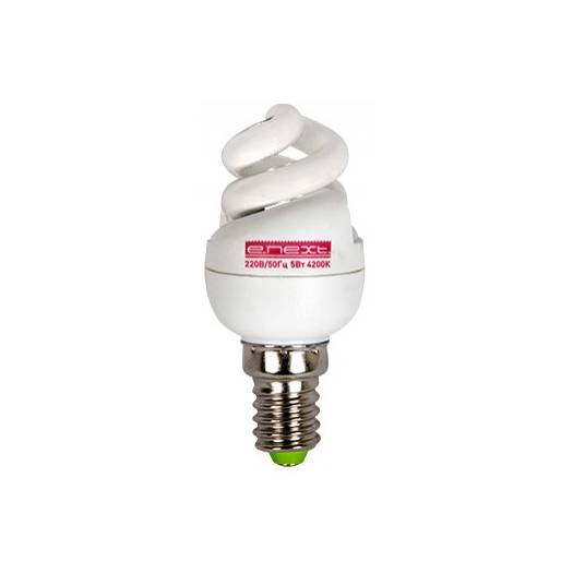 Лампа энергосберегающая E.NEXT e.save.screw.E14.5.4200.T2, тип screw, патрон Е14, 5W, 4200 К, колба Т2 (Арт. l0260017) 000019534
