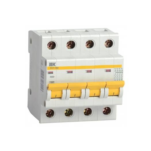 Автоматический выключатель ВА47-29М, 4P, 1А, 4,5кА, характеристика B, IEK (Арт. MVA21-4-001-B) 000028658