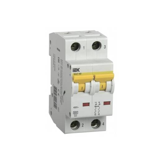Автоматический выключатель ВА47-60, 2Р, 6А, 6 кА, характеристика D, IEK (Арт. MVA41-2-006-D) 000028885