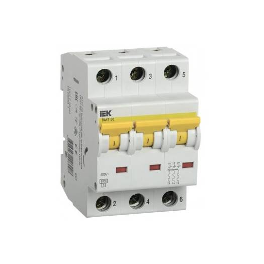 Автоматический выключатель ВА47-60, 3Р, 6А, 6 кА, характеристика C, IEK (Арт. MVA41-3-006-C) 000028859
