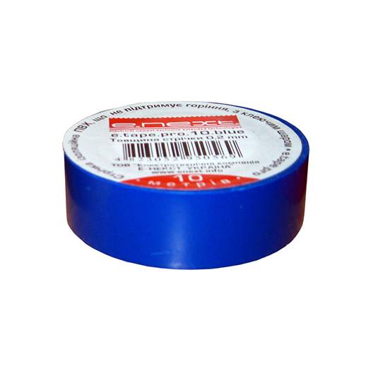Ізолента e.tape.pro.20.blue із самозгасаючого ПВХ, синя (20м) 000005001