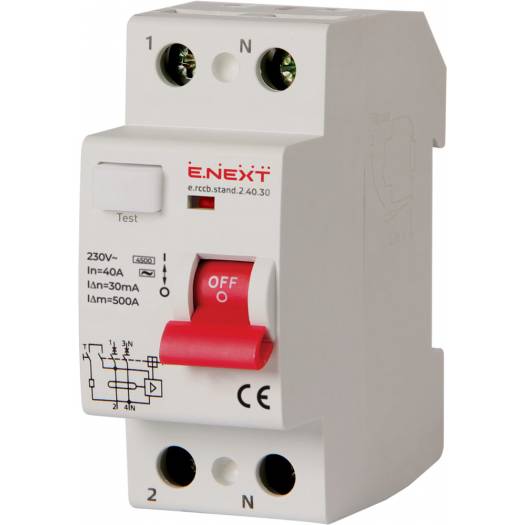 Выключатель дифференциального тока E.Next e.rccb.stand.2.40.30 2р, 40А, 30mA (Арт. s034002) 000016692