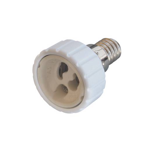 Перехідник e.lamp adapter.Е14/GU10.white, з патрону Е14 на GU10, пластиковий 000049358