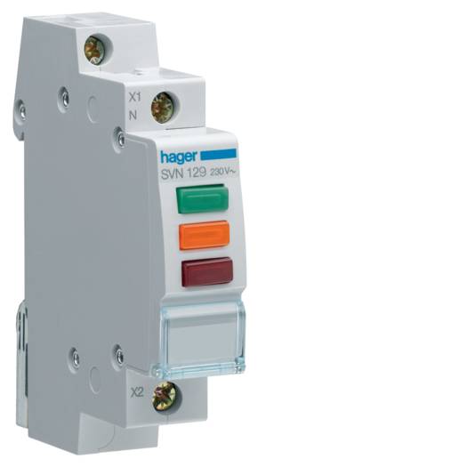Индикатор тройной LED Hager, 230В, красный-зеленый-оранжевый, 1м (Арт. SVN129) 000024954