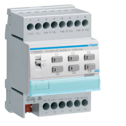 Исполнительное устройство KNX HVAC 6-канальный с регулятором температуры, 24-230В (Арт. TYM646R) 000042471