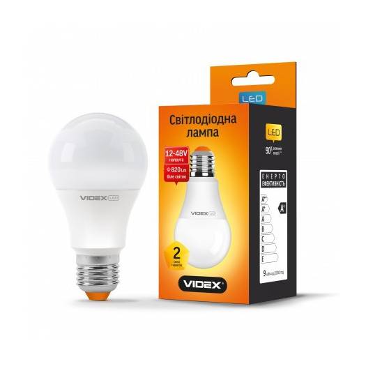 Лампа светодиодная VIDEX A60e 9W E27 4100K 12-48V (Арт. 24851-Videx) 000048374