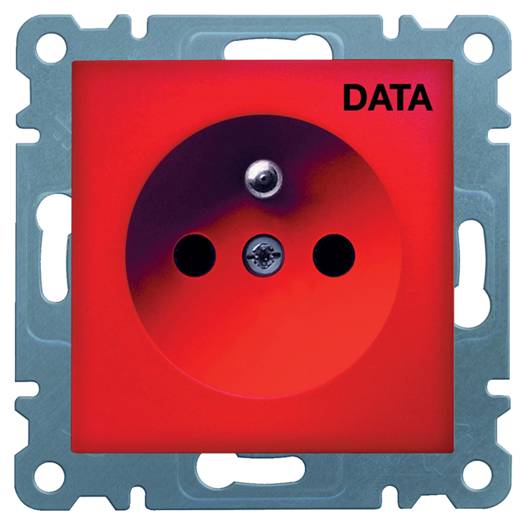 Розетка DATA с центральным з/к Lumina-2, красная, 16А/230В (Арт. WL1029) М00002331