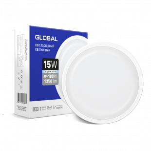 Купити Антивандальный LED-светильник GLOBAL 15W 5000K (IP65) для ЖКХ круг 199,00 грн
