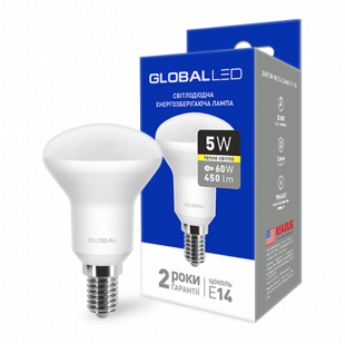 Купити Лампа світлодіодна Global LED R50 5W 3000K 220V E14 38,00 грн