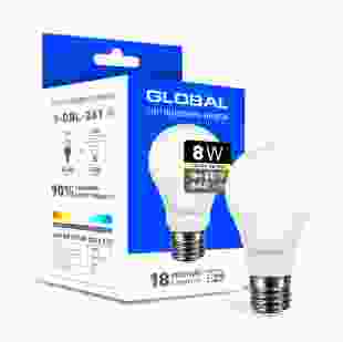 Купити Светодиодная лампа Global A60 8W теплый свет E27 29,00 грн