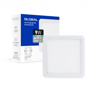 Купити Світильник світлодіодний GLOBAL SP adjustable 9W, 4100K (square) 120,00 грн
