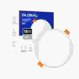 Купить Точечный врезной-накладной LED-светильник GLOBAL SP 2in1 15W, 4100K (круг) 175,00 грн