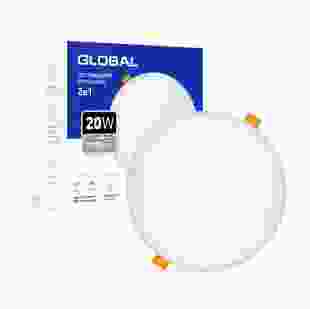 Купити Точечный врезной-накладной LED-светильник GLOBAL SP 2in1 20W, 4100K (круг) 275,00 грн