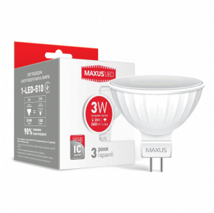 Купити LED лампа MAXUS MR16 3W яркий свет GU5.3 AP (1-LED-510) 29,00 грн