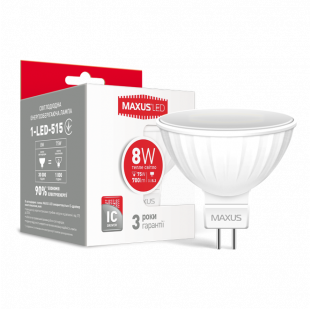 Купити LED лампа MAXUS MR16 8W теплый свет GU5.3 (1-LED-515) 69,00 грн