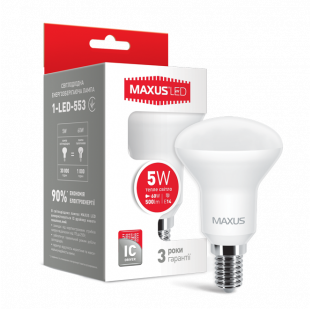 Купити LED лампа MAXUS R50 5W теплый свет E14 (1-LED-553) 49,00 грн