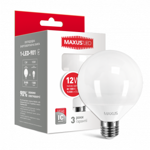 Купить LED лампа MAXUS G95 12W теплый свет 220V E27 (1-LED-901) 96,60 грн