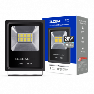 Купити Прожектор GLOBAL FLOOD LIGHT 20W 5000K холодный свет (1-LFL-002) 220,00 грн