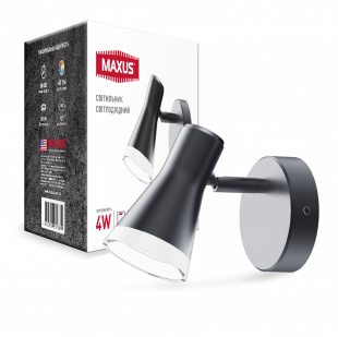 Купити Світильник світлодіодний MSL-02C MAXUS 4W 4100K чорний 420,00 грн