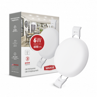 Купити LED-светильник точечный встраиваемый MAXUS SP edge 6W, 4100К (круг) 145,00 грн