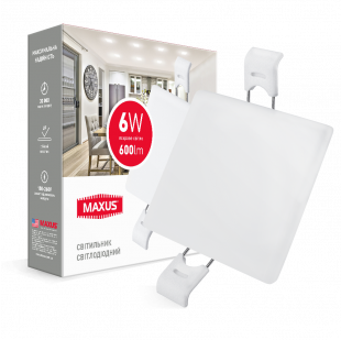 Купить Светильник светодиодный MAXUS SP edge 6W, 4100К (квадрат) (1-MSP-0641-S) 125,00 грн