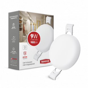 Купити LED-светильник точечный встраиваемый MAXUS SP edge 9W, 4100К (круг) 170,00 грн