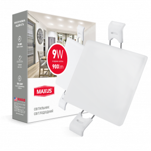 Купить Светильник светодиодный MAXUS SP edge 9W, 4100К (квадрат) (1-MSP-0941-S) 155,00 грн