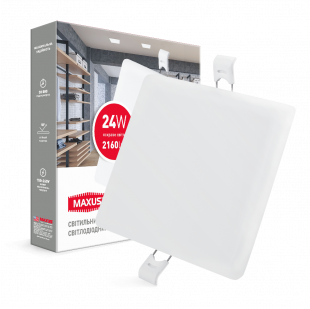 Купить Светильник светодиодный MAXUS SP edge 24W, 4100К (квадрат) (1-MSP-2441-S) 280,00 грн
