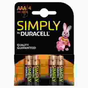 Купити Батарейка Duracell Simply ААА алкалінові LR03 44,95 грн