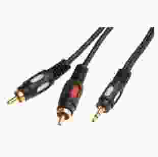 Купить Шнур 3,5 Stereo Plug - 2RCA Plug 1,5м (GOLD), REXANT (Арт. 17-4232) 43,20 грн